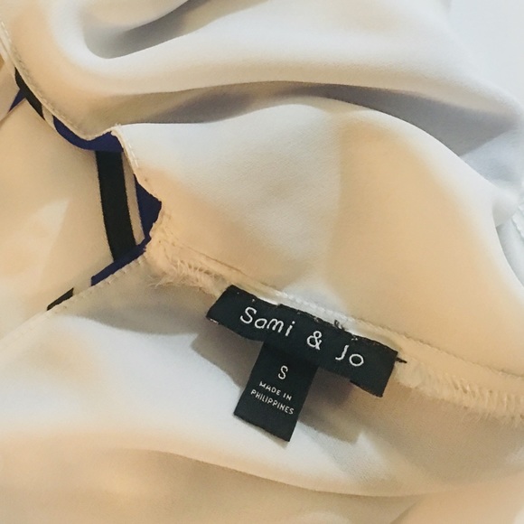 Sami & Jo Blue/ White Blouse- Small - Picture 6 of 6